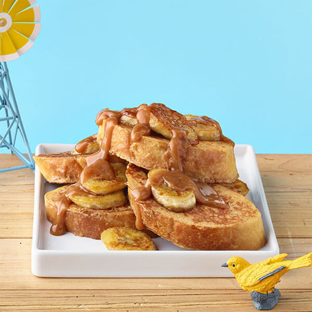 Peanut butter stuffed French toast with banana