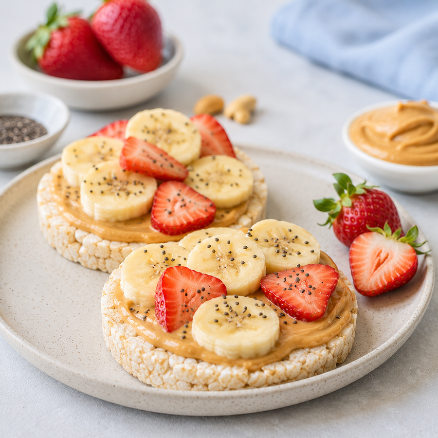 Peanut Butter Rice Cake Stacks
