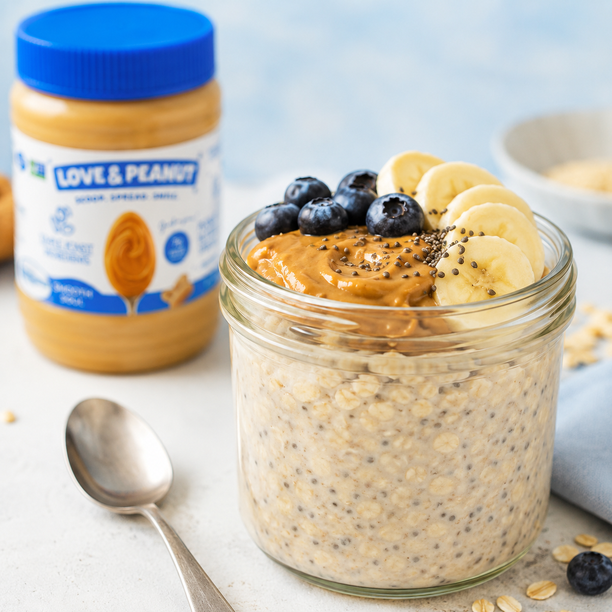 High-Protein Peanut Butter Overnight Oats