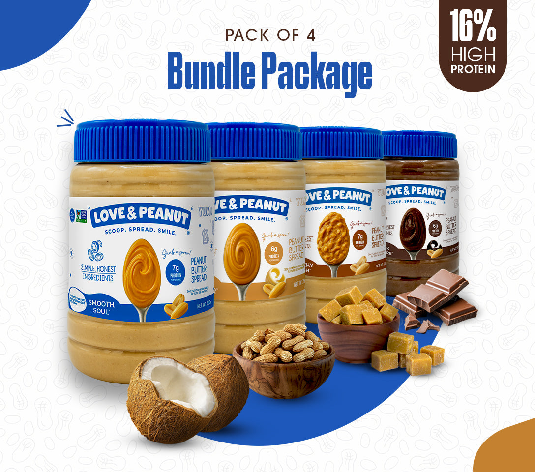 Love & Peanut Experience – All 4 Organic Peanut Butter Flavors Made with Clean Ingredients - 2.2 kg