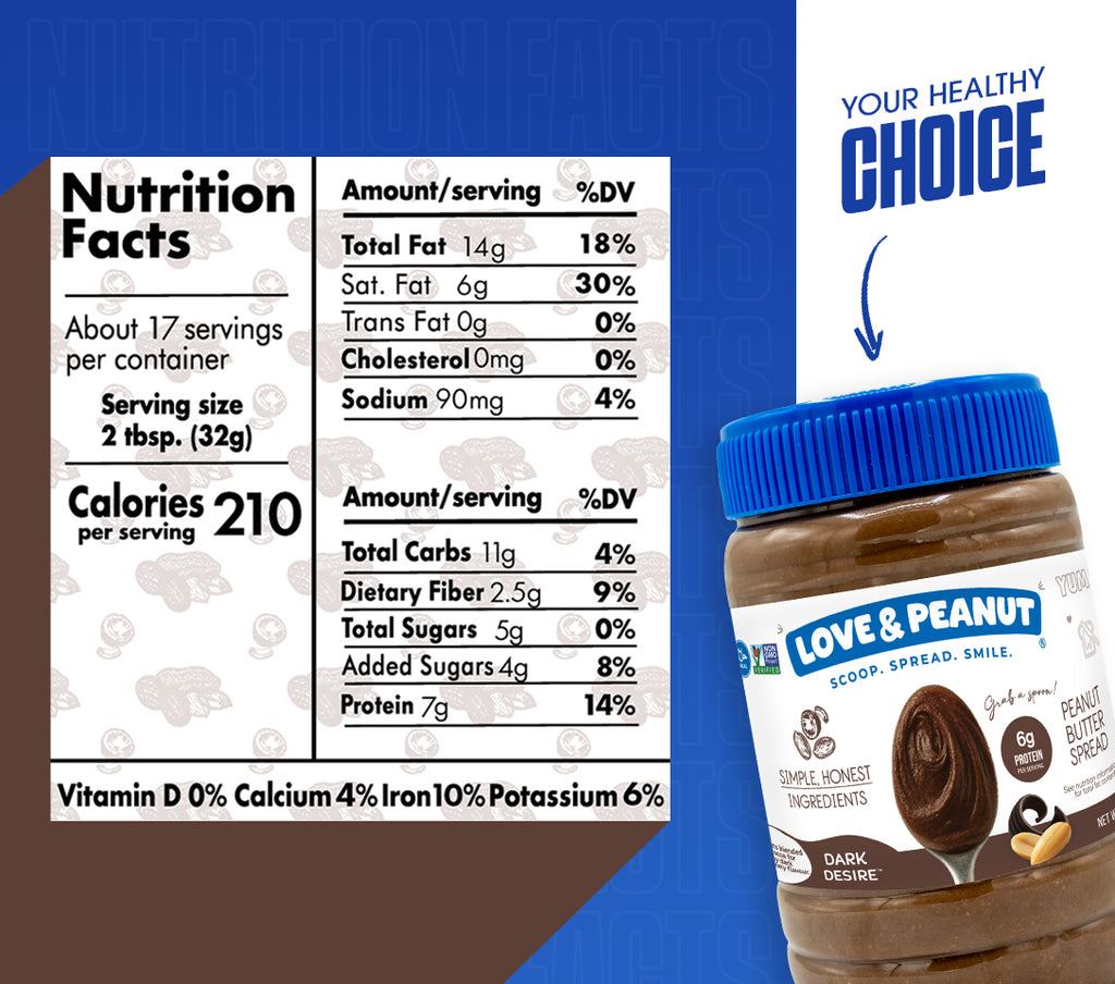 Love & Peanut Dark Desire – Organic Dark Chocolate Peanut Butter with Real Cocoa Butter & No Palm Oil - 550g