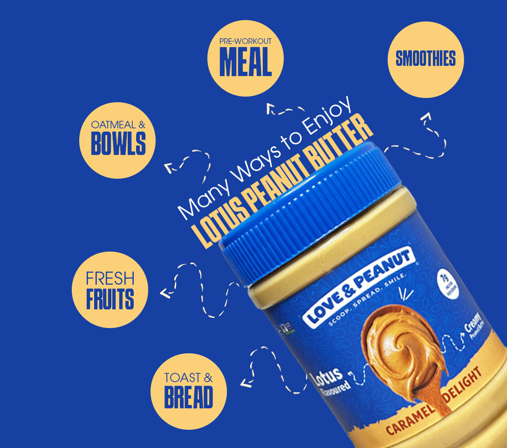 Love & Peanut Caramel Delight – Lotus Flavoured Peanut Butter with Real Lotus Spread - No Artificial flavors - 450g