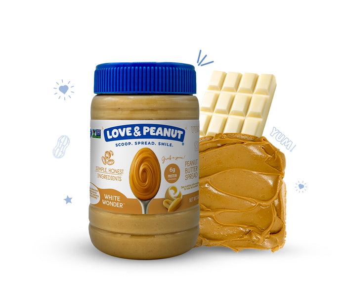 Love & Peanut White Wonder – Organic White Chocolate Peanut Butter Made with Real Cocoa Butter - 550g