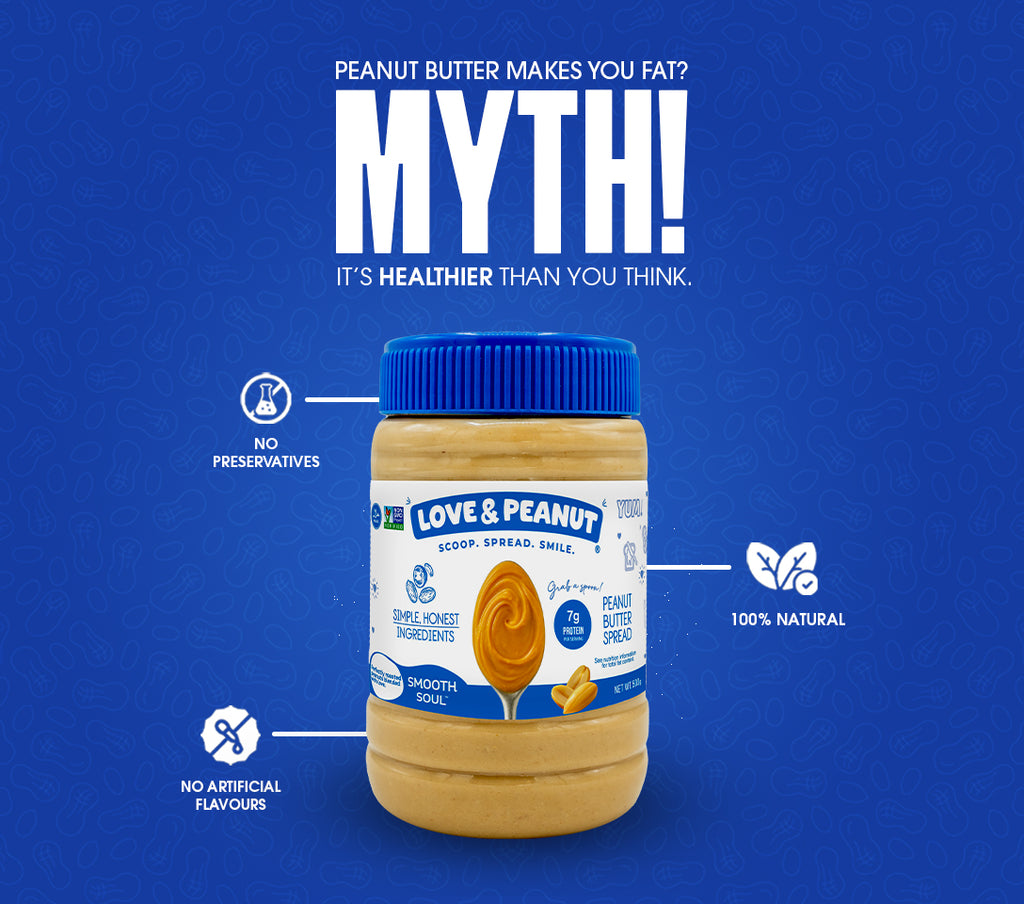 Love & Peanut Smooth Soul – 100% Organic Creamy Peanut Butter with Coconut Oil, No Palm Oil - 550g