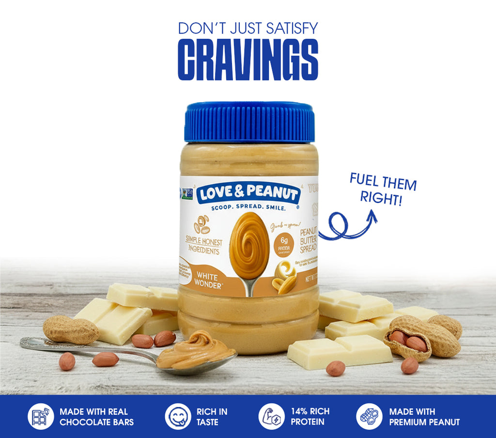 Love & Peanut White Wonder – Organic White Chocolate Peanut Butter Made with Real Cocoa Butter - 550g