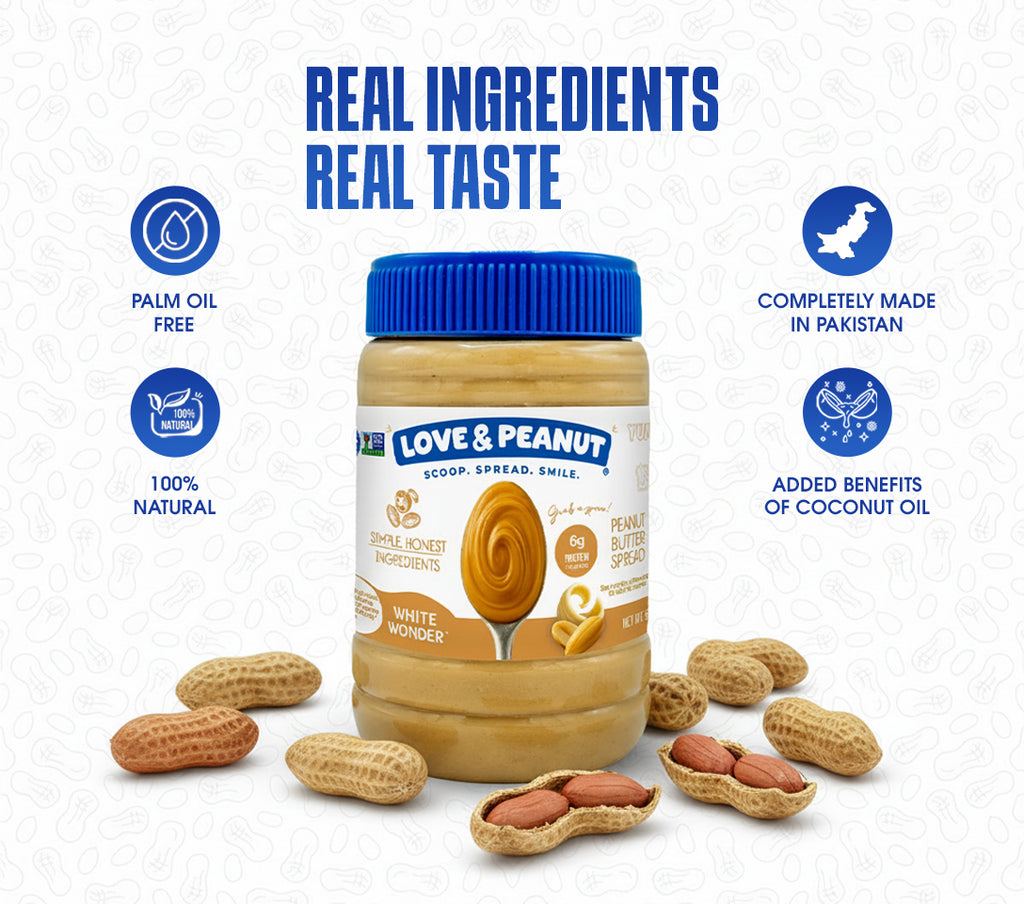 Love & Peanut White Wonder – Organic White Chocolate Peanut Butter Made with Real Cocoa Butter - 550g
