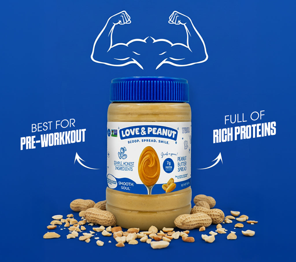 Love & Peanut Smooth Soul – 100% Organic Creamy Peanut Butter with Coconut Oil, No Palm Oil - 550g