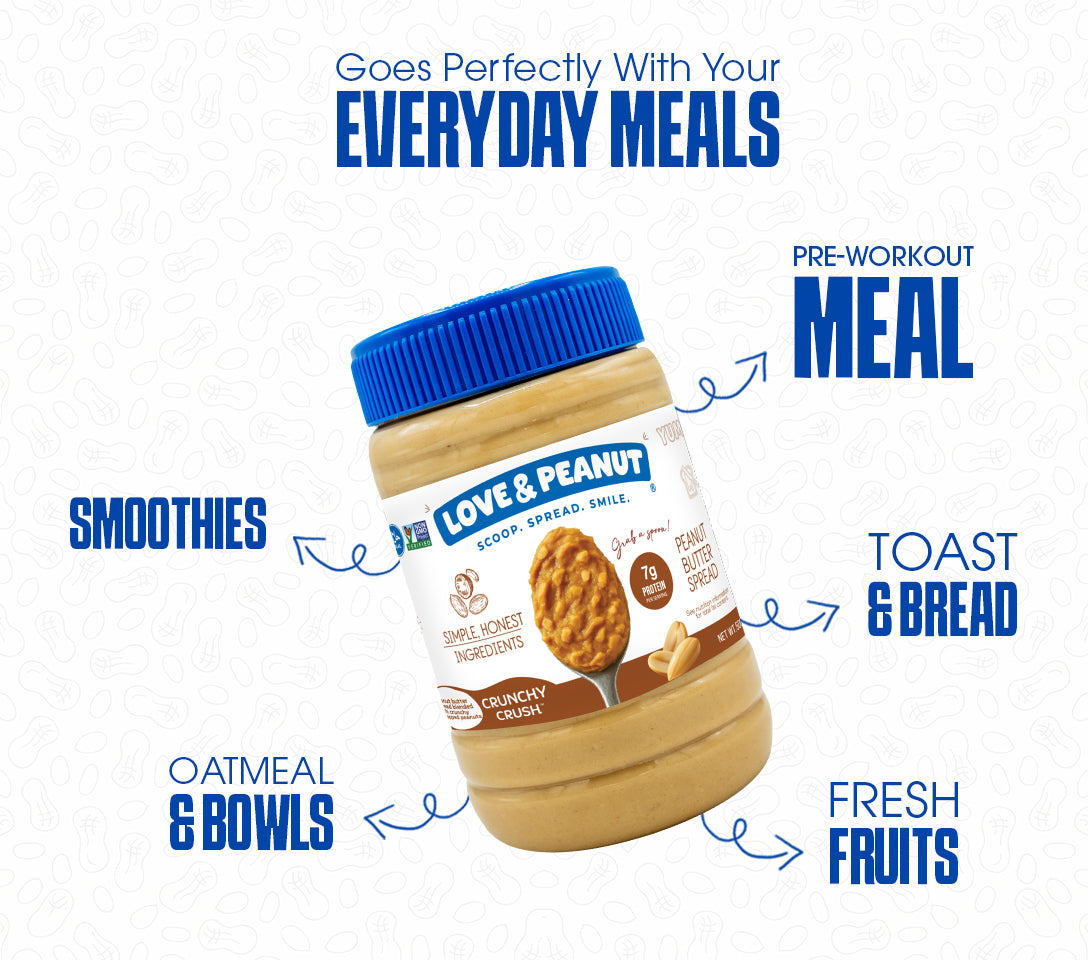Love & Peanut Crunchy Crush – Organic Crunchy Peanut Butter with Natural Sweetness, No Additives - 550g