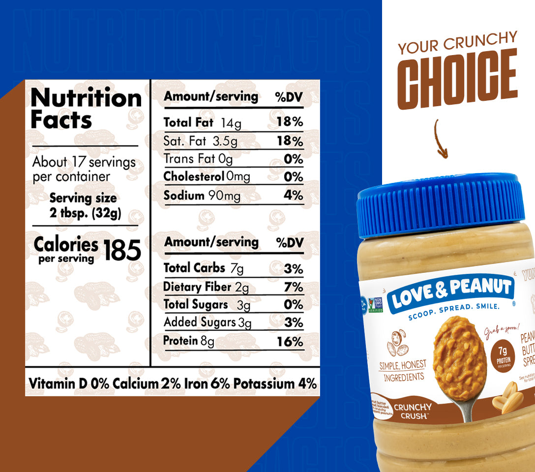 Love & Peanut Crunchy Crush – Organic Crunchy Peanut Butter with Natural Sweetness, No Additives - 550g